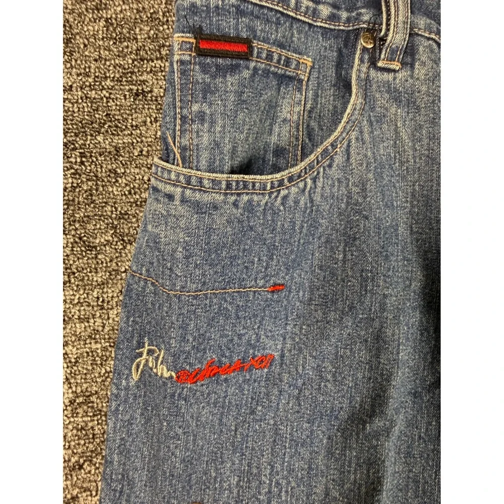 FUBU The Collection Mens Denim Shorts‎ Blue Baggy 90s Streetwear W42 Circa 1992